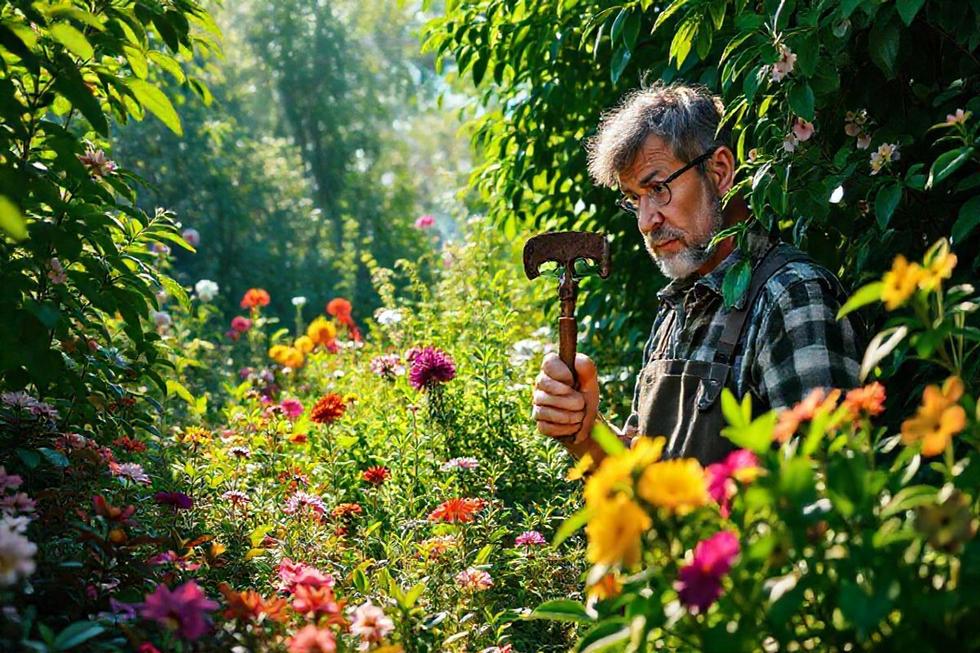 Capa ilustrando um jardineiro descobrindo técnicas inovadoras no jardim