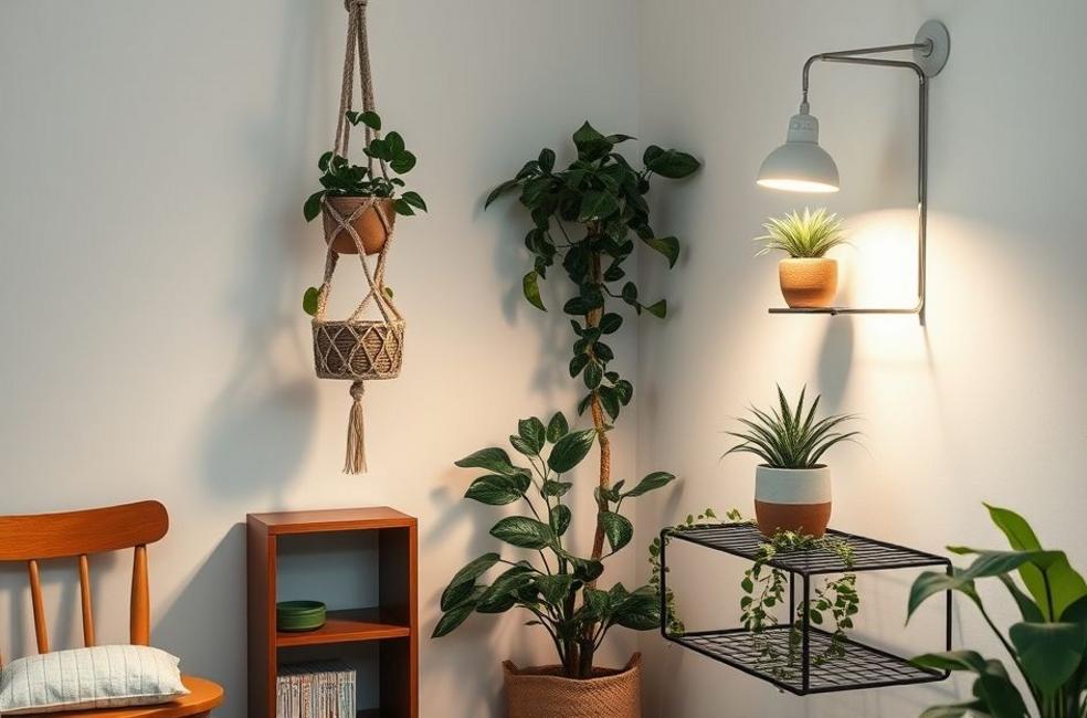 Montando o Espaço Verde: Vasos, Suportes e Iluminação