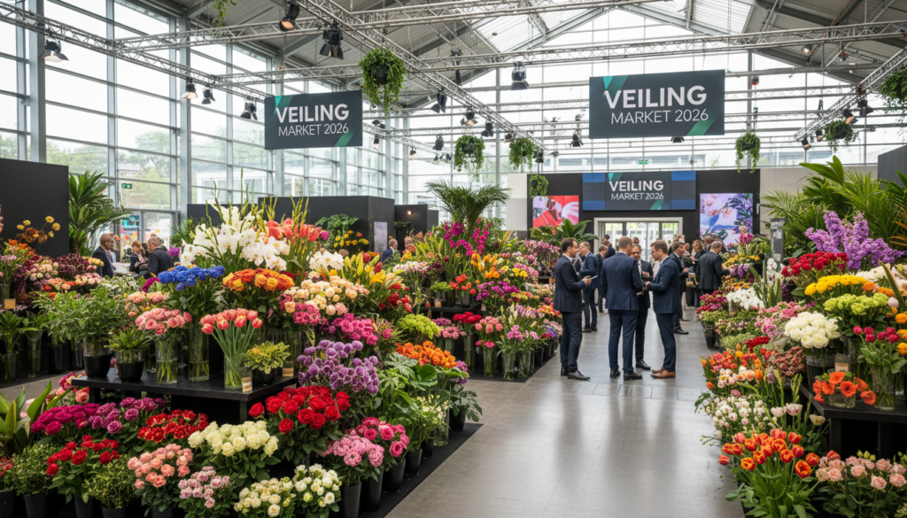 tendências de flores e plantas 2026 na feira Veiling Market